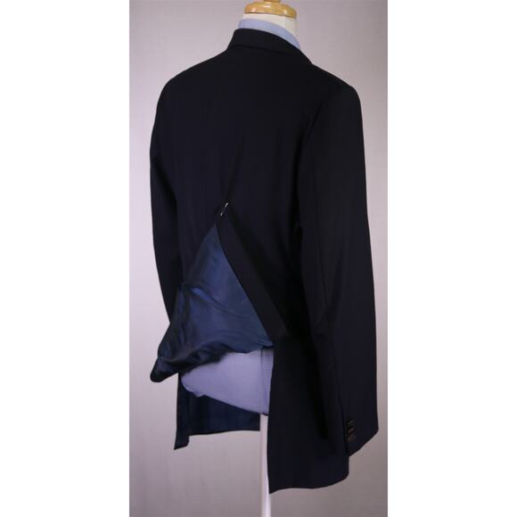 Hickey-Freeman Current Navy Blue Roman Coin Buttons Wool Blazer Jacket 40L - Picture 7 of 8